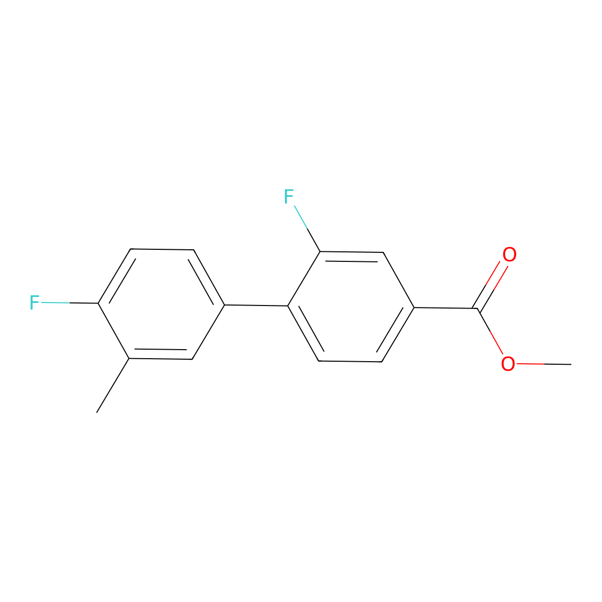 Methyl 3-fluoro-4-(4-fluoro-3-methylphenyl)benzoate molecular structure, CAS 1820717-95-0