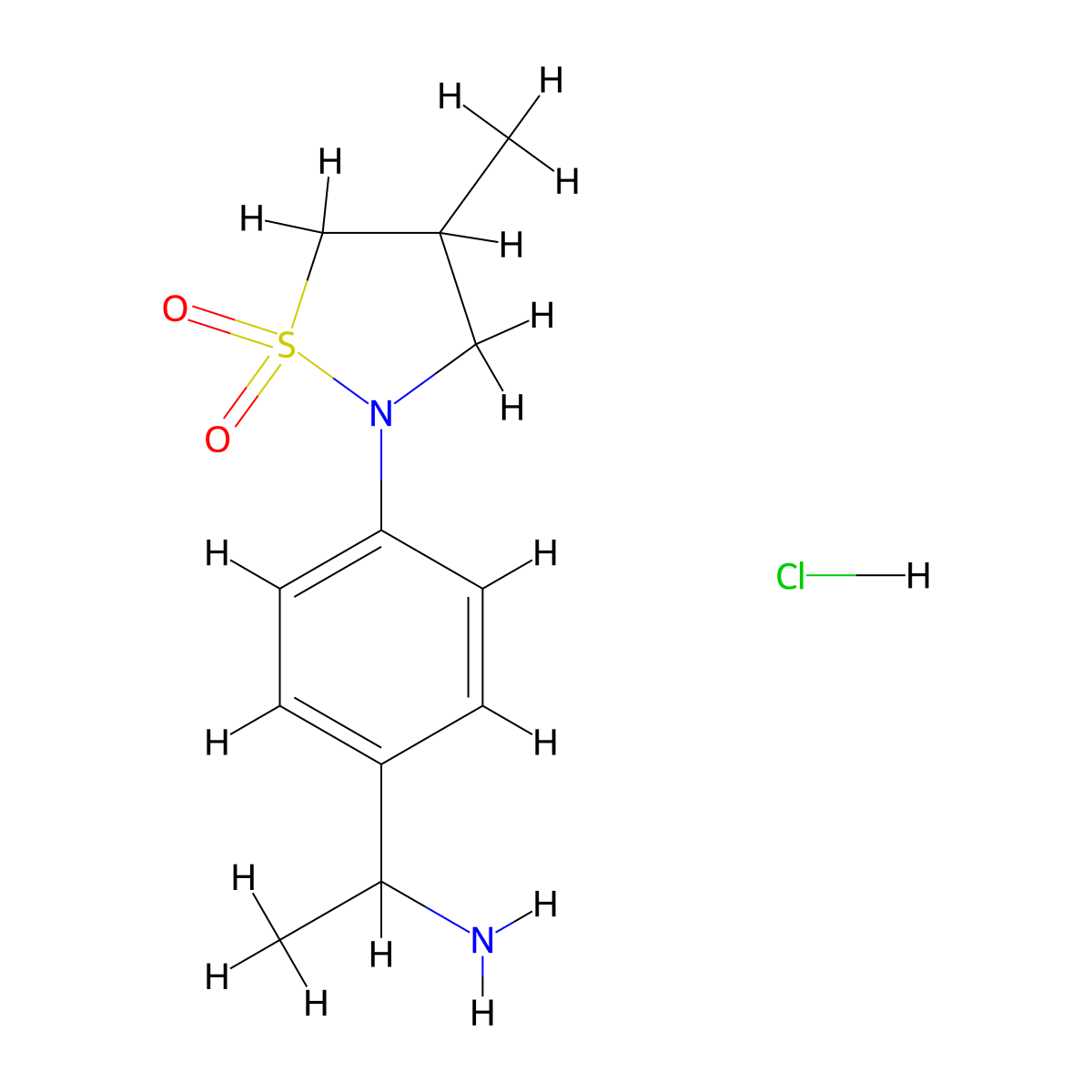 2-[4-(1-Aminoethyl)phenyl]-4-methyl-1lambda6,2-thiazolidine-1,1-dione hydrochloride molecular structure, CAS 1820718-06-6