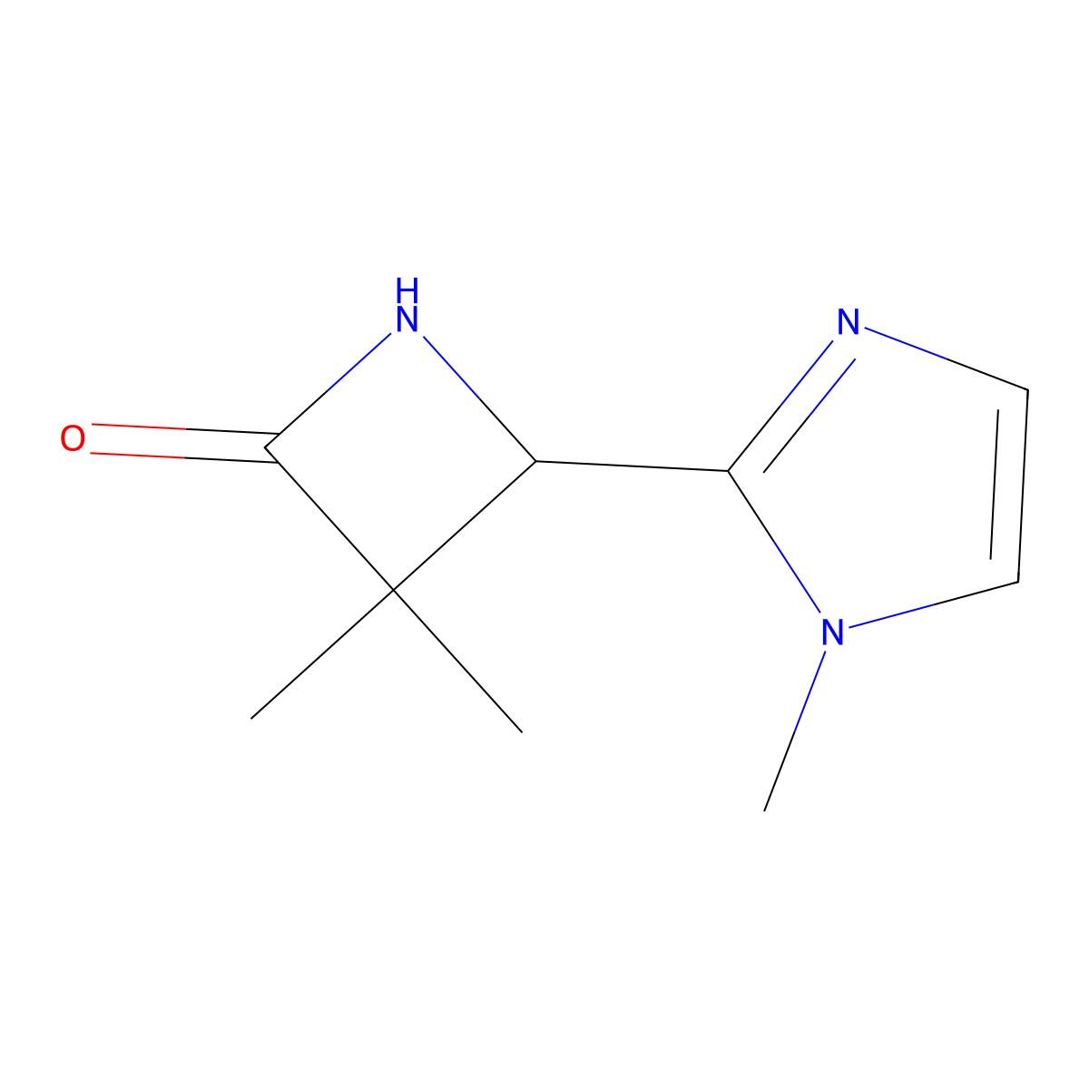 3,3-dimethyl-4-(1-methyl-1H-imidazol-2-yl)azetidin-2-one molecular structure, CAS 1820718-10-2