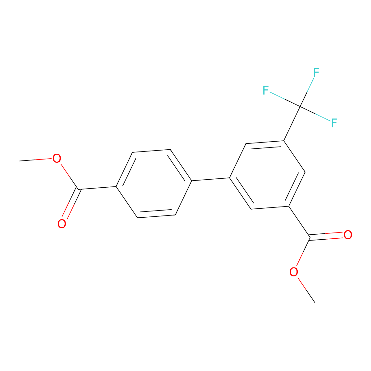 Methyl 3-[4-(methoxycarbonyl)phenyl]-5-(trifluoromethyl)benzoate molecular structure, CAS 1820718-11-3