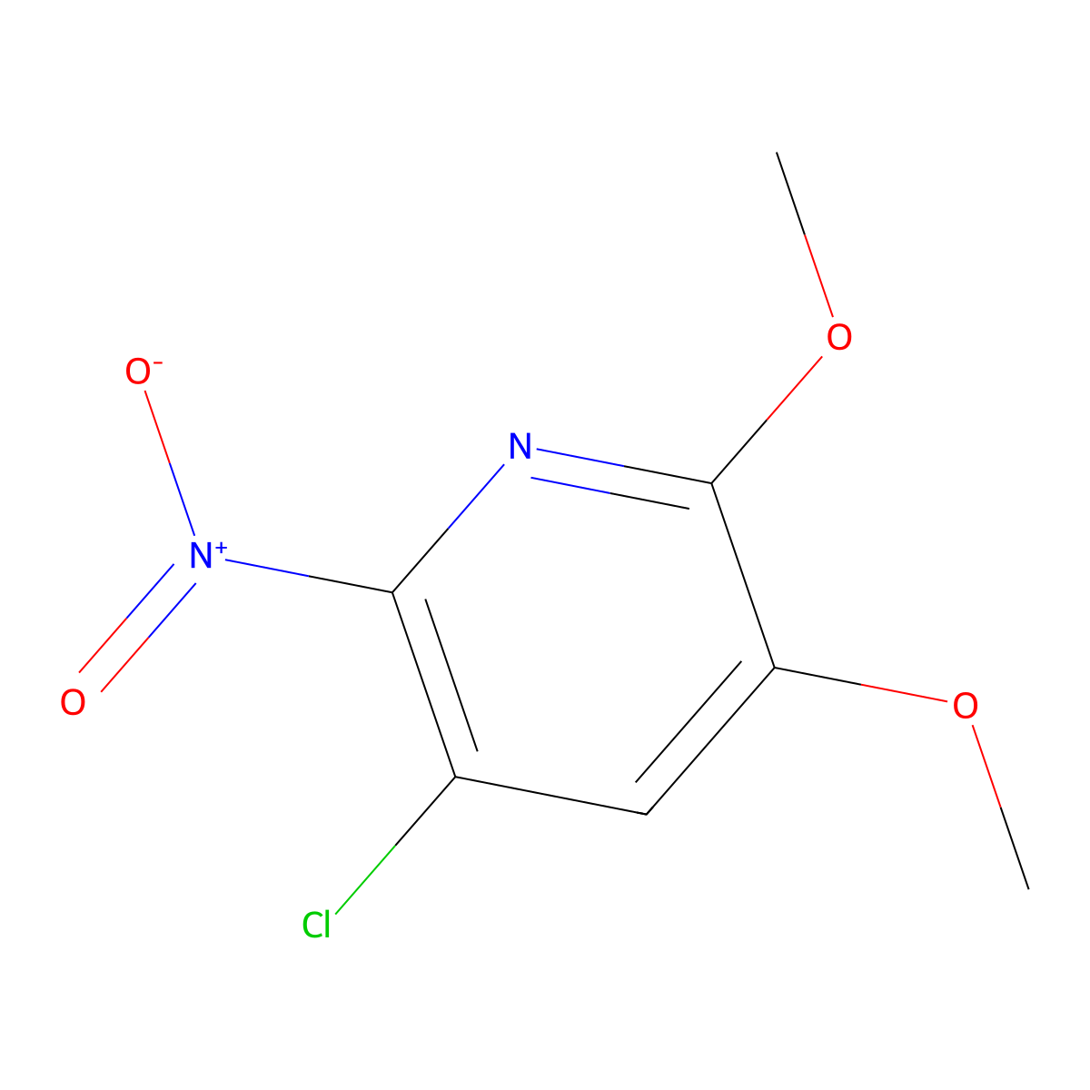 3-Chloro-5,6-dimethoxy-2-nitropyridine molecular structure, CAS 1820718-15-7