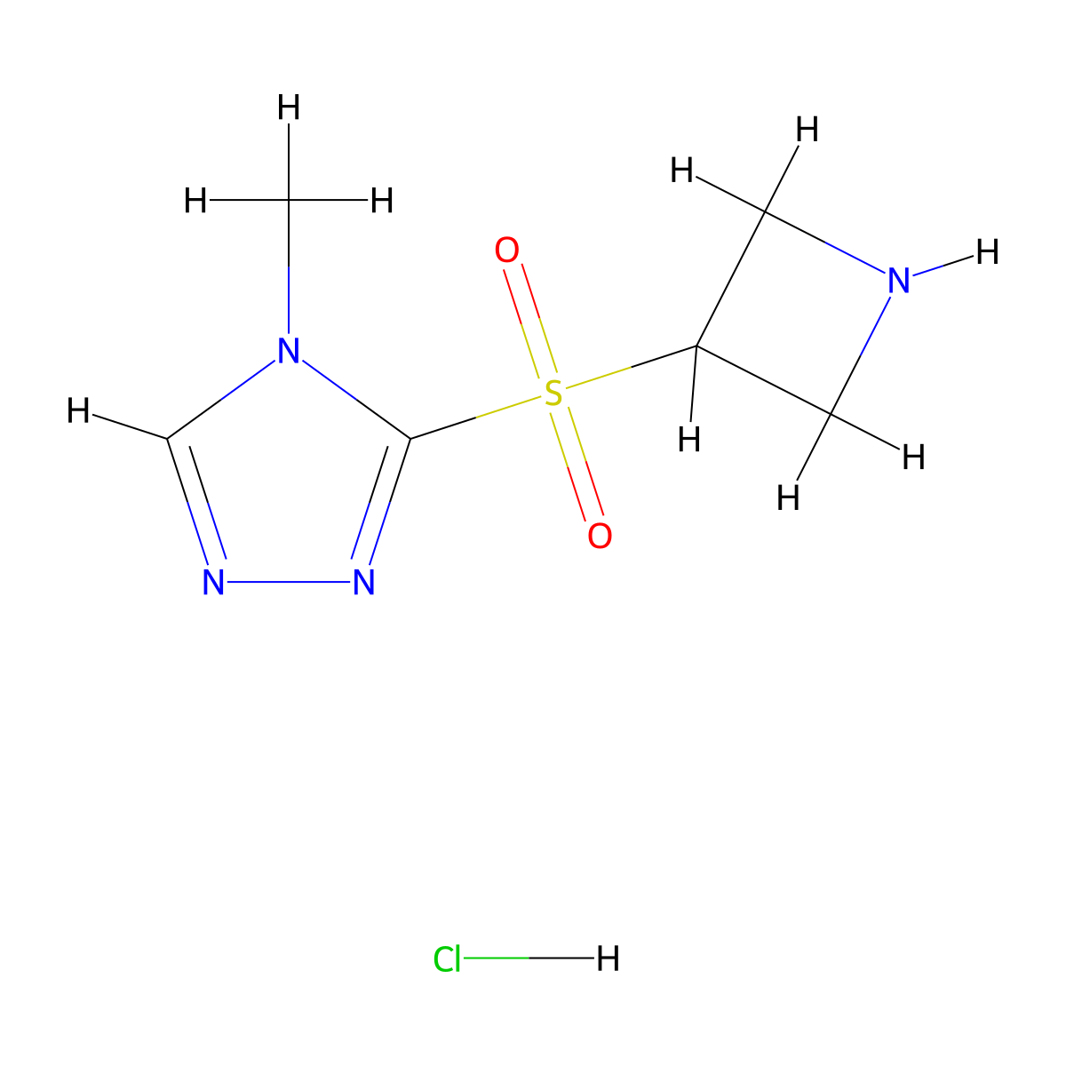3-(azetidine-3-sulfonyl)-4-methyl-4H-1,2,4-triazole hydrochloride molecular structure, CAS 1820718-18-0