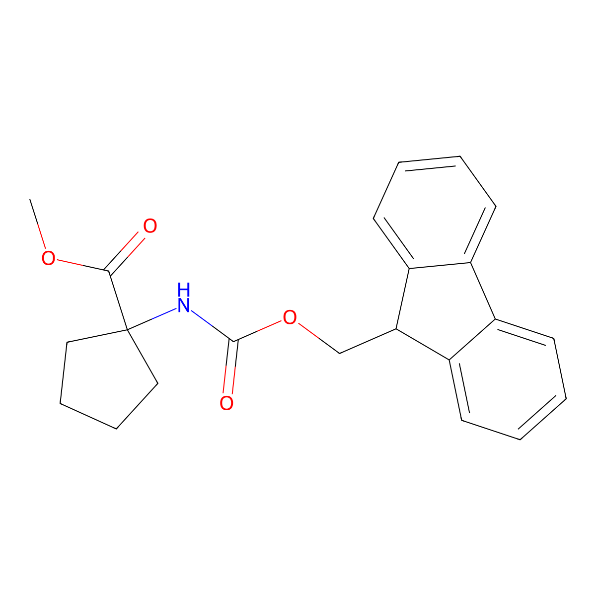 Methyl 1-{[(9H-fluoren-9-ylmethoxy)carbonyl]amino}cyclopentane-1-carboxylate molecular structure, CAS 1820718-21-5