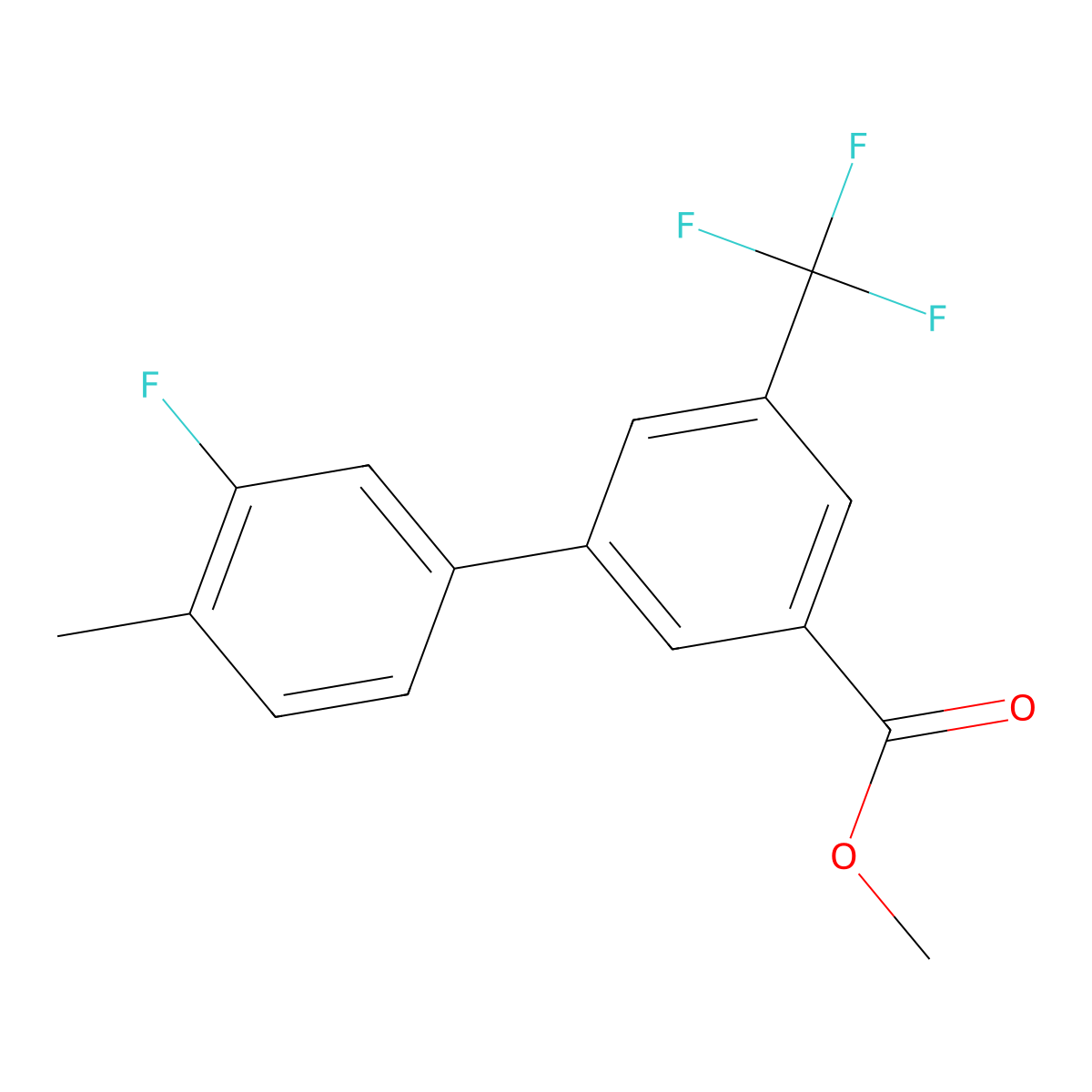 Methyl 3-(3-fluoro-4-methylphenyl)-5-(trifluoromethyl)benzoate molecular structure, CAS 1820718-40-8