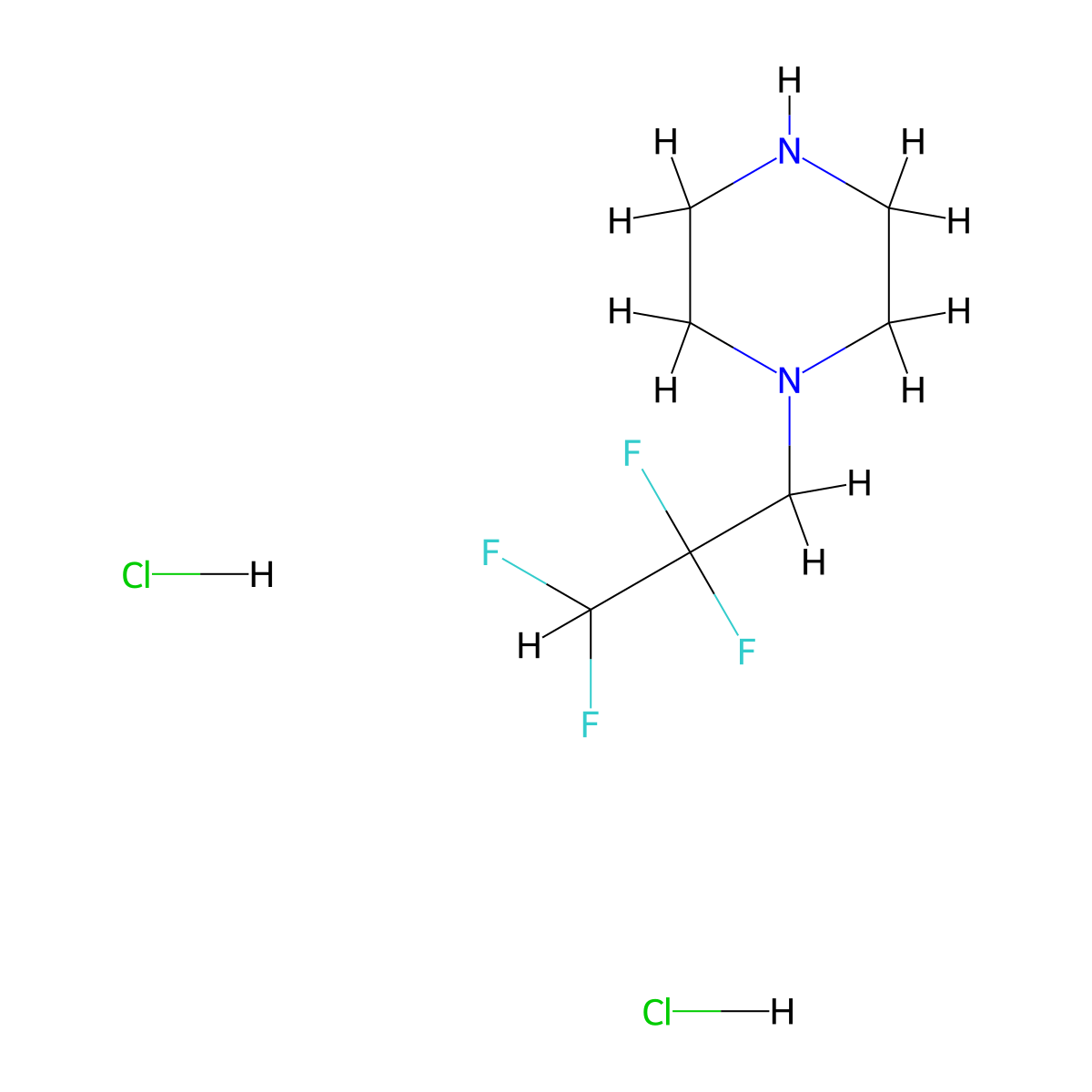1-(2,2,3,3-Tetrafluoropropyl)piperazine dihydrochloride molecular structure, CAS 1820718-42-0
