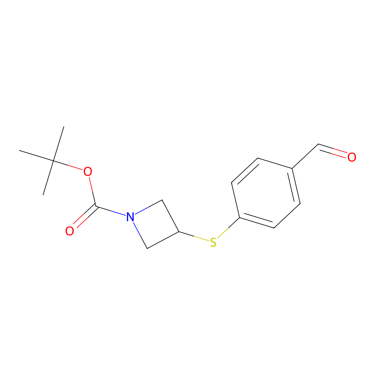 tert-Butyl 3-((4-formylphenyl)thio)azetidine-1-carboxylate molecular structure, CAS 1820718-53-3