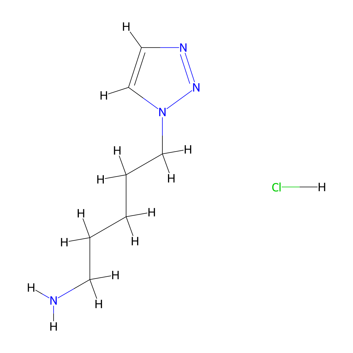 5-(1H-1,2,3-triazol-1-yl)pentan-1-amine hydrochloride molecular structure, CAS 1820718-61-3