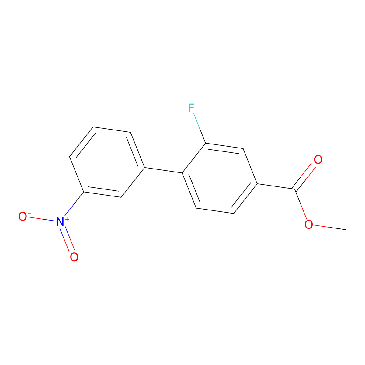 Methyl 3-fluoro-4-(3-nitrophenyl)benzoate molecular structure, CAS 1820718-69-1