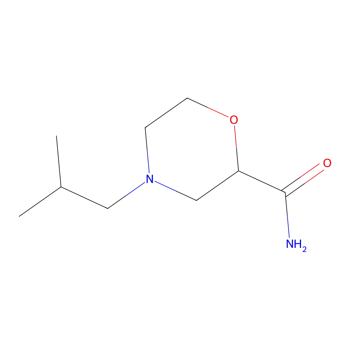 4-(2-Methylpropyl)morpholine-2-carboxamide molecular structure, CAS 1820734-39-1