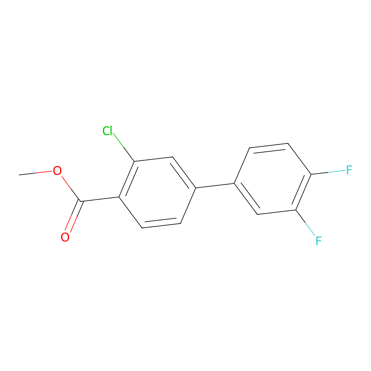 Methyl 2-chloro-4-(3,4-difluorophenyl)benzoate molecular structure, CAS 1820734-40-4