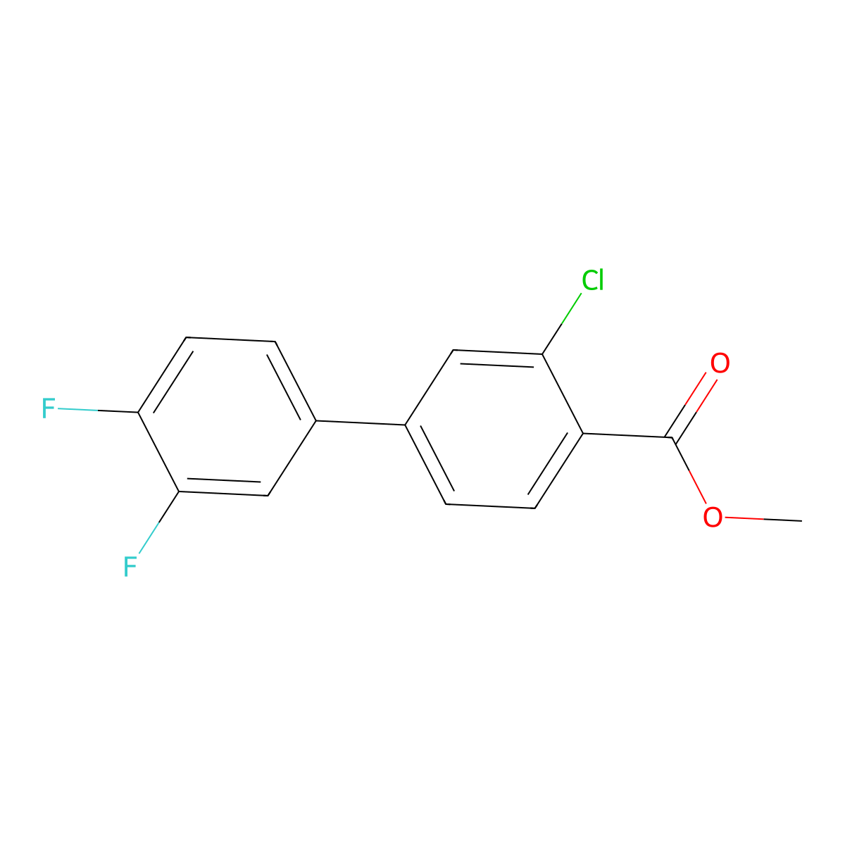 Methyl 2-chloro-4-(3,4-difluorophenyl)benzoate molecular structure, CAS 1820734-40-4