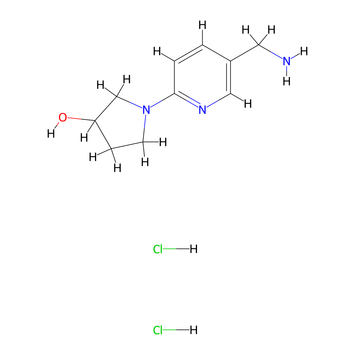 1-[5-(Aminomethyl)-2-pyridinyl]-3-pyrrolidinol dihydrochloride molecular structure, CAS 1820734-44-8