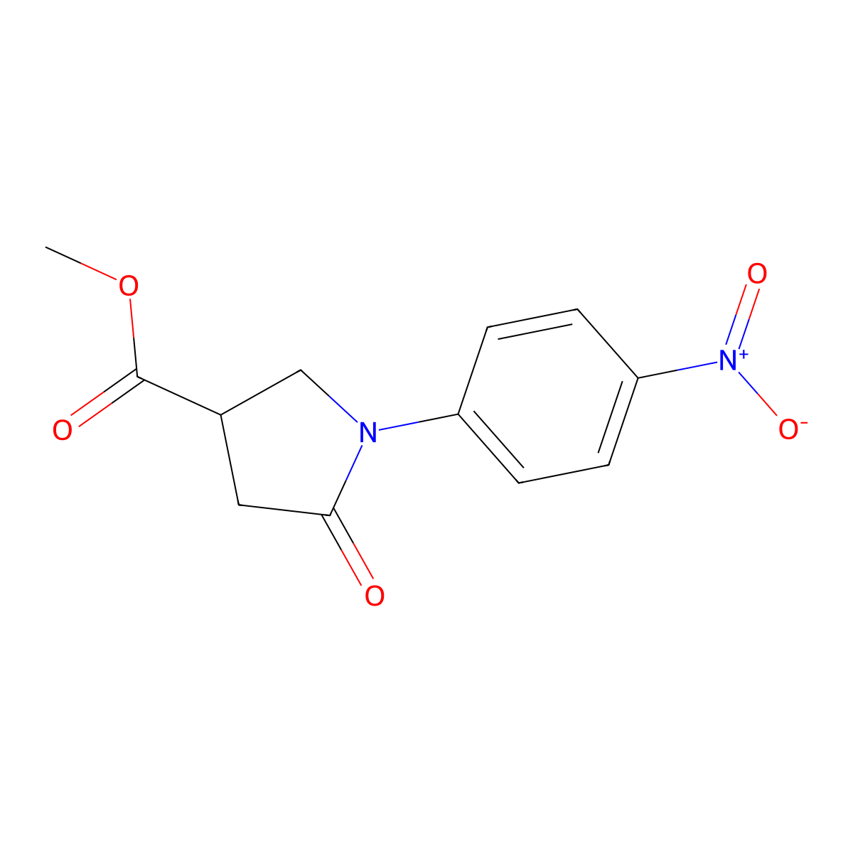 Methyl 1-(4-nitrophenyl)-5-oxopyrrolidine-3-carboxylate molecular structure, CAS 1820734-46-0