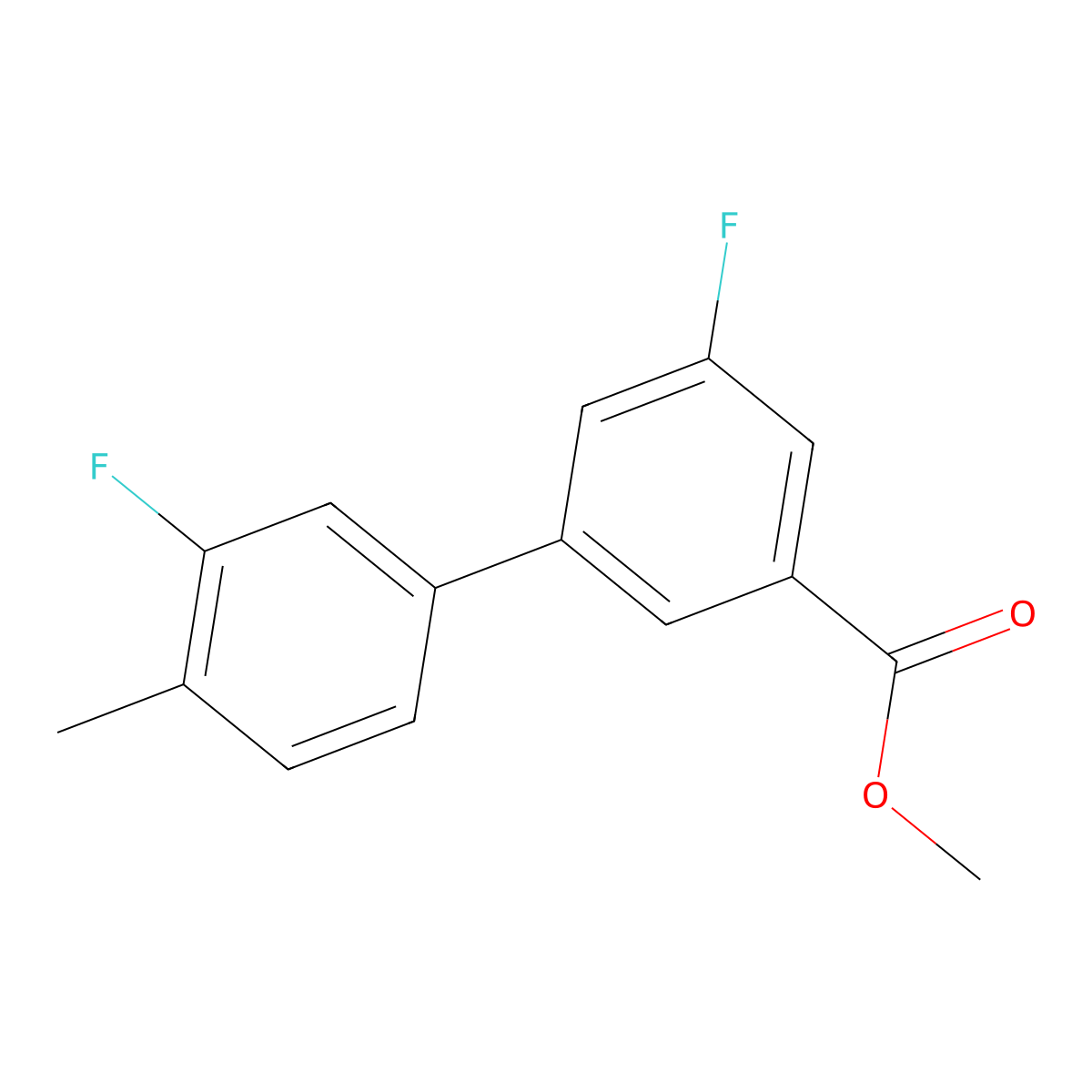 Methyl 3-fluoro-5-(3-fluoro-4-methylphenyl)benzoate molecular structure, CAS 1820734-49-3
