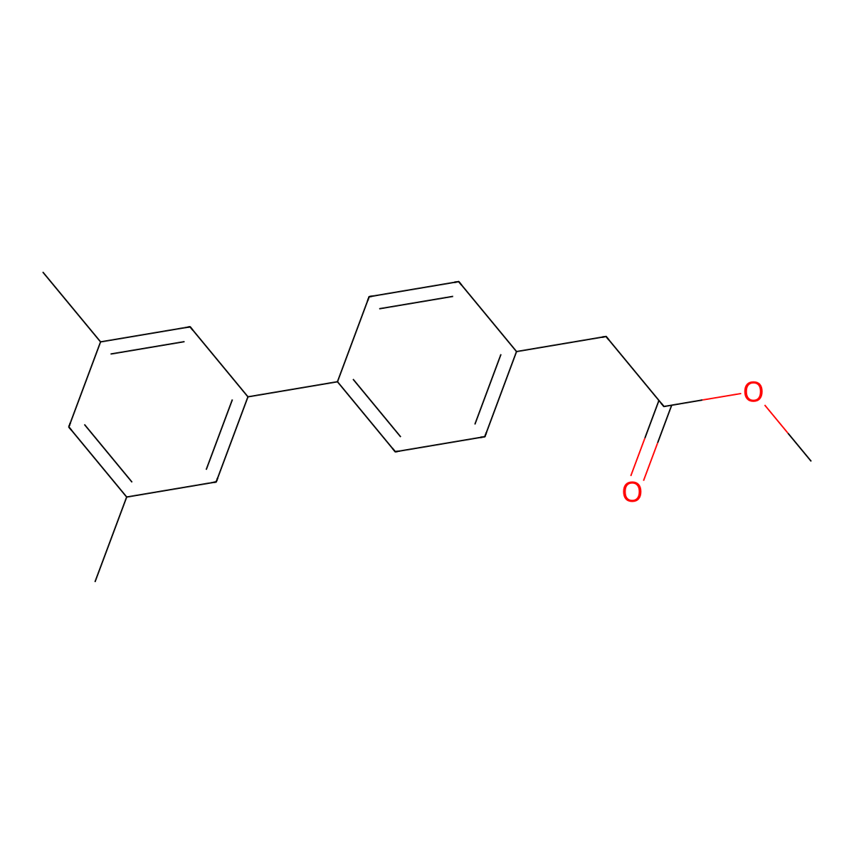 Methyl 2-[4-(3,5-dimethylphenyl)phenyl]acetate molecular structure, CAS 1820734-57-3