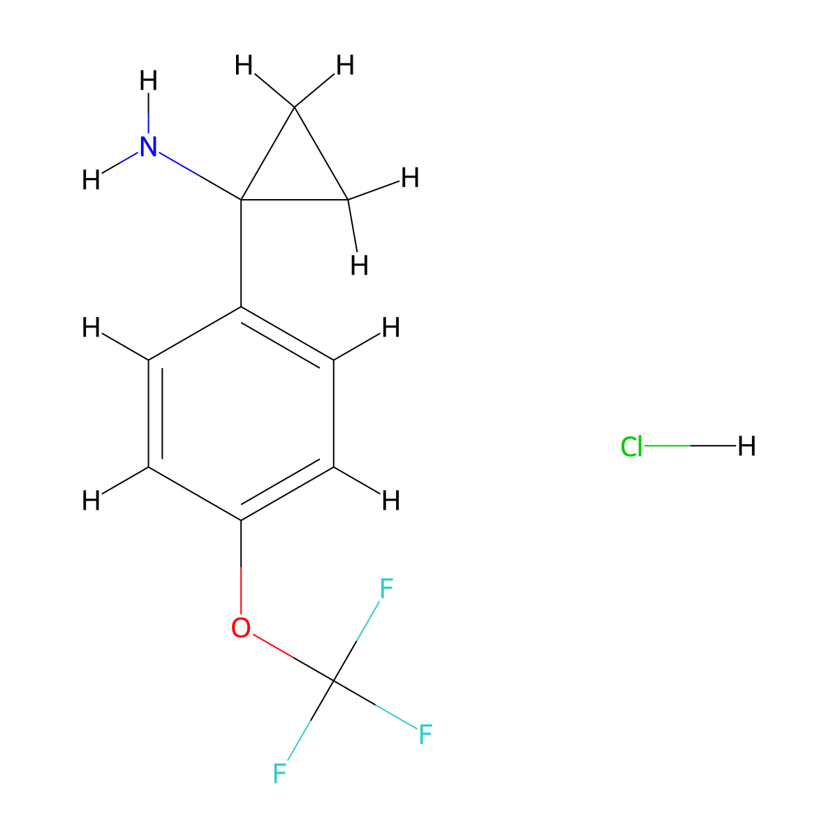 1-[4-(Trifluoromethoxy)phenyl]cyclopropan-1-amine hydrochloride molecular structure, CAS 1820734-61-9