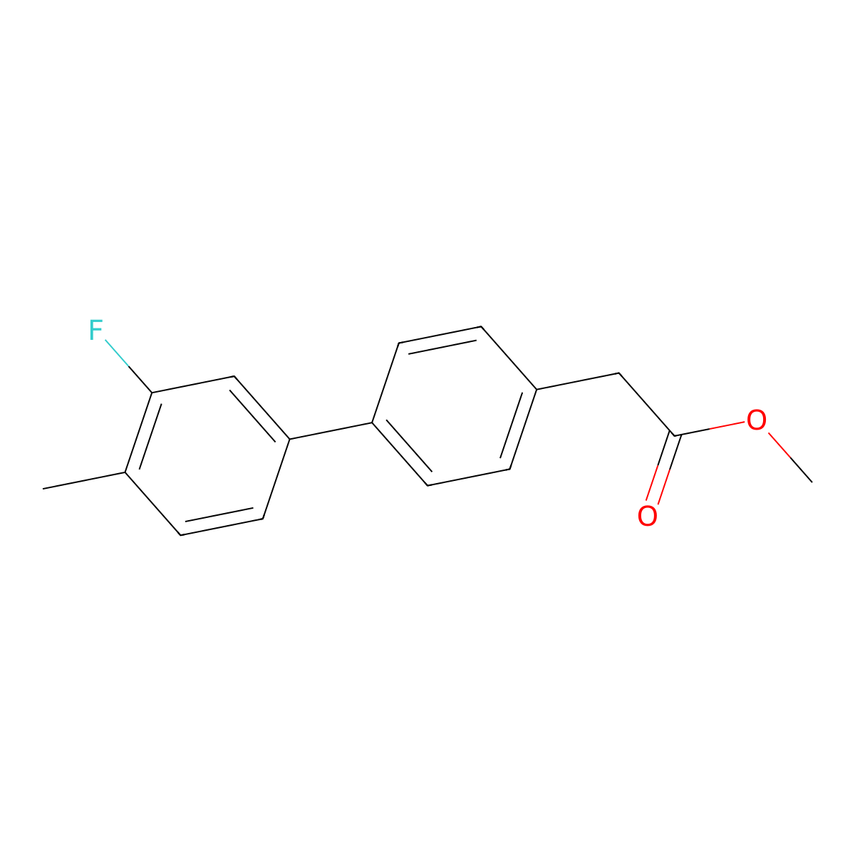 Methyl 2-[4-(3-fluoro-4-methylphenyl)phenyl]acetate molecular structure, CAS 1820734-68-6