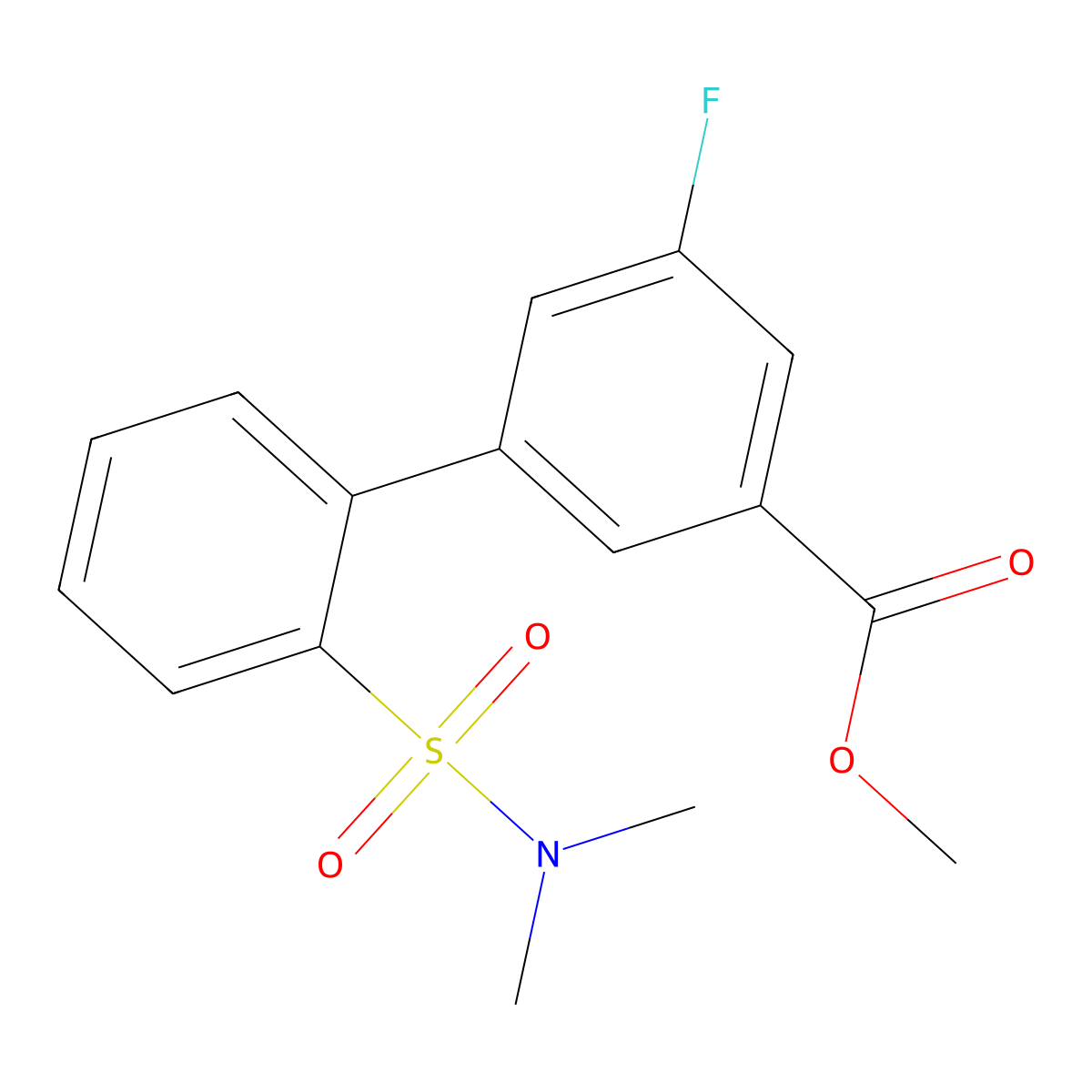 Methyl 3-[2-(dimethylsulfamoyl)phenyl]-5-fluorobenzoate molecular structure, CAS 1820734-79-9
