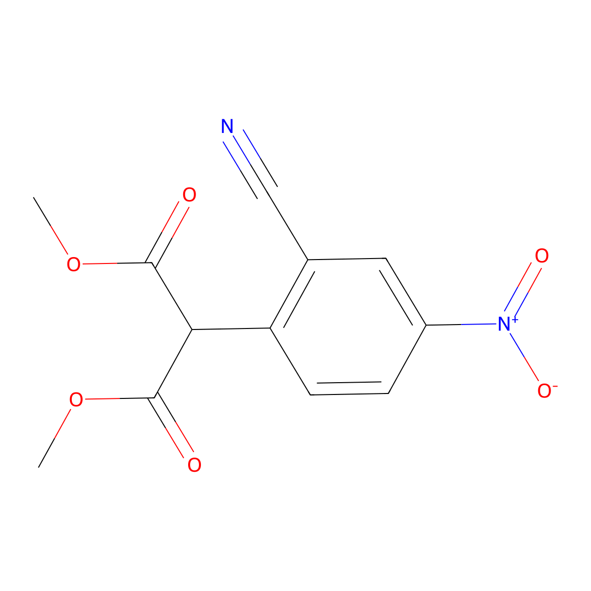 Dimethyl 2-(2-cyano-4-nitrophenyl)malonate molecular structure, CAS 1820735-08-7