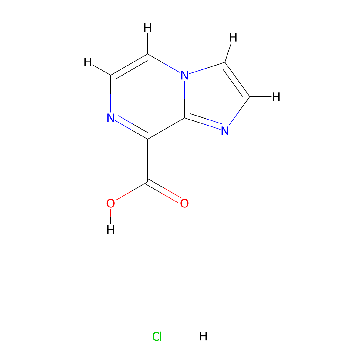 Imidazo[1,2-a]pyrazine-8-carboxylic acid hydrochloride molecular structure, CAS 1820735-11-2