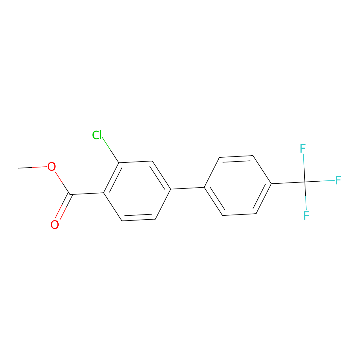 Methyl 2-chloro-4-[4-(trifluoromethyl)phenyl]benzoate molecular structure, CAS 1820735-28-1