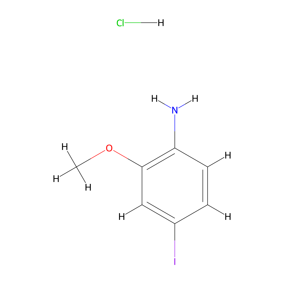 4-Iodo-2-methoxyaniline hydrochloride molecular structure, CAS 1820735-43-0