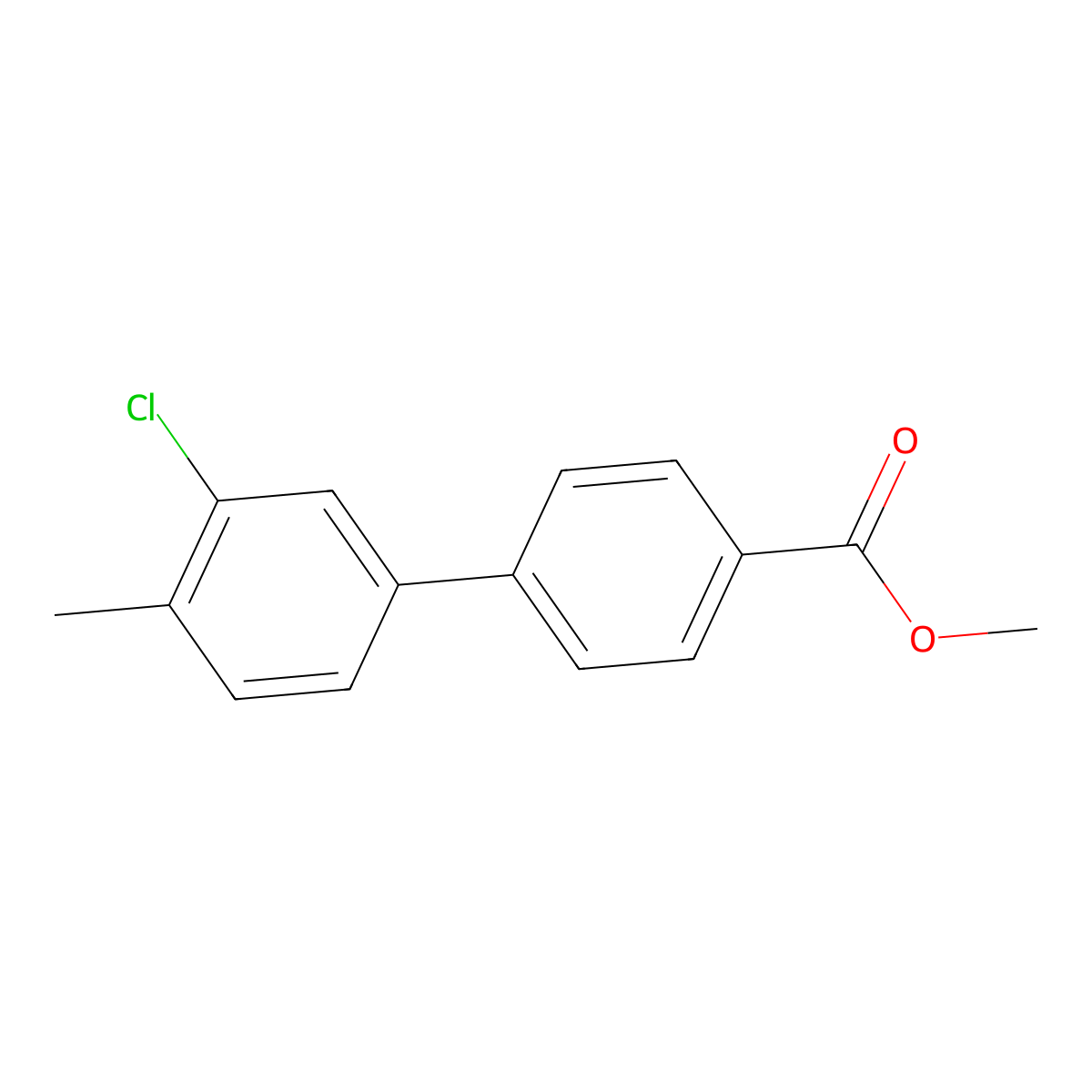 Methyl 4-(3-chloro-4-methylphenyl)benzoate molecular structure, CAS 1820735-44-1