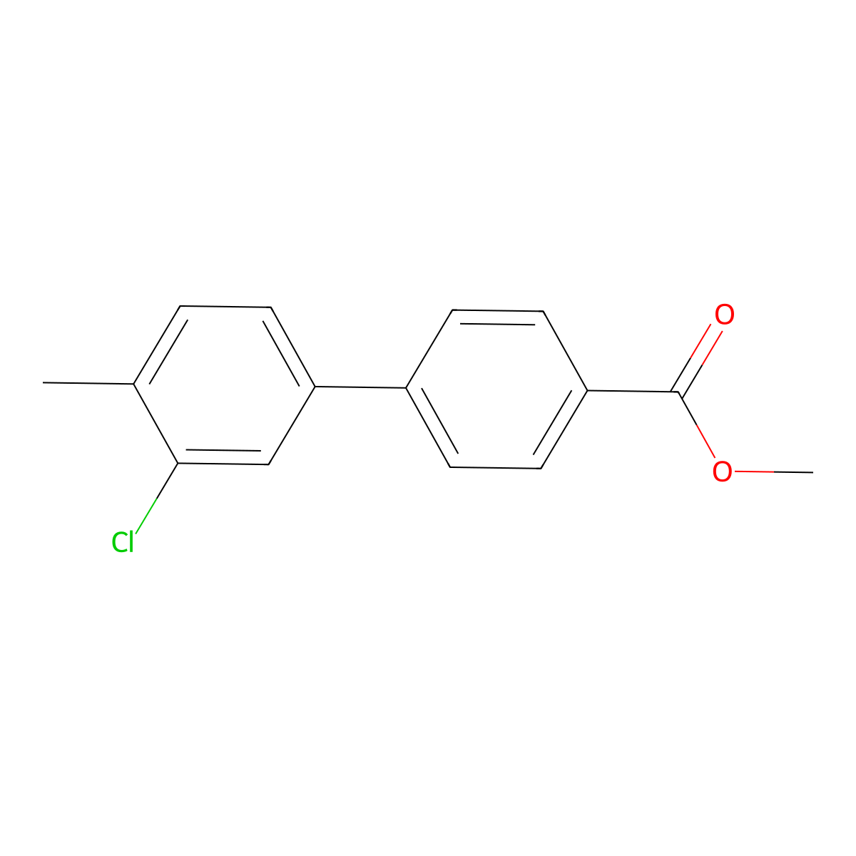 Methyl 4-(3-chloro-4-methylphenyl)benzoate molecular structure, CAS 1820735-44-1