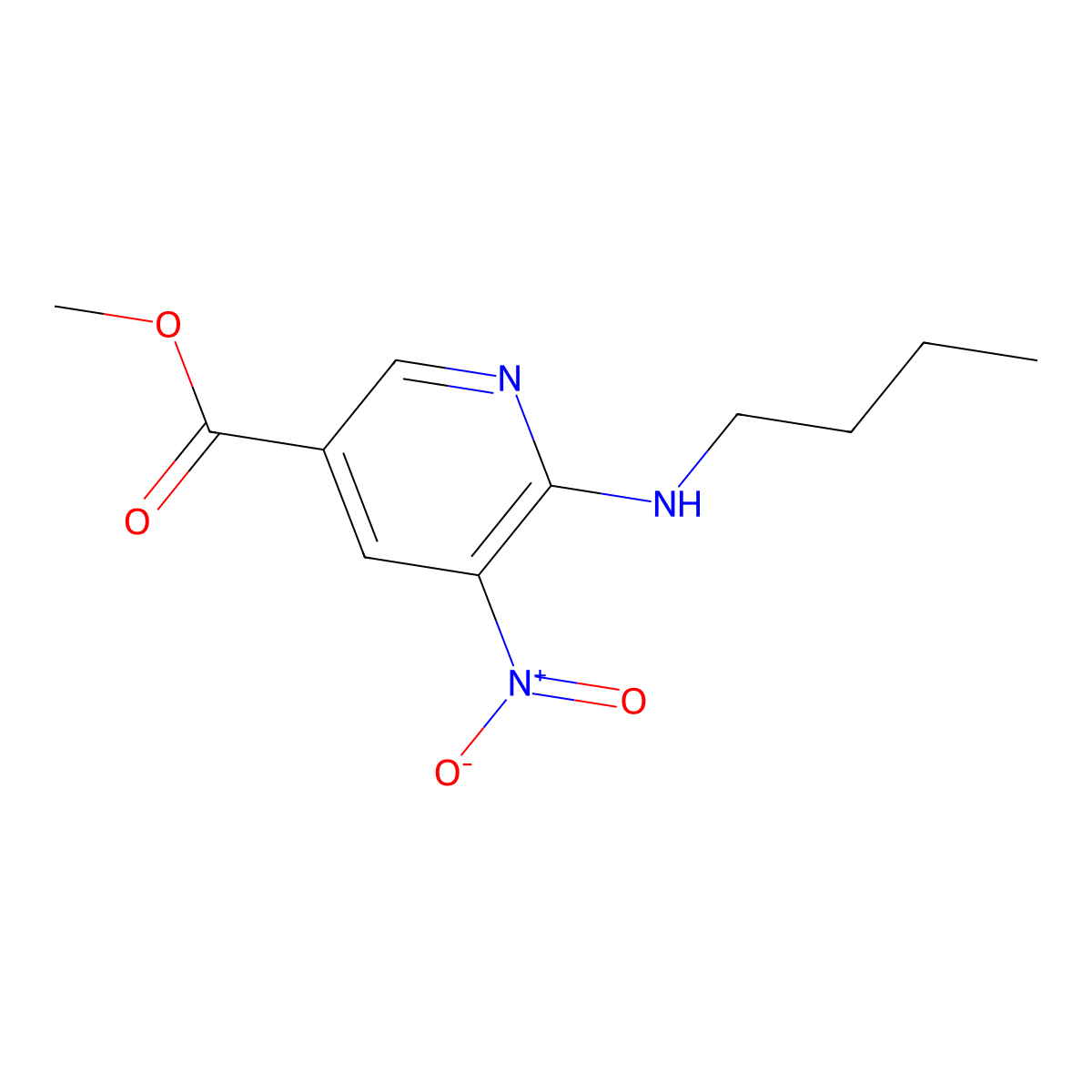 Methyl 6-(butylamino)-5-nitropyridine-3-carboxylate molecular structure, CAS 1820735-46-3