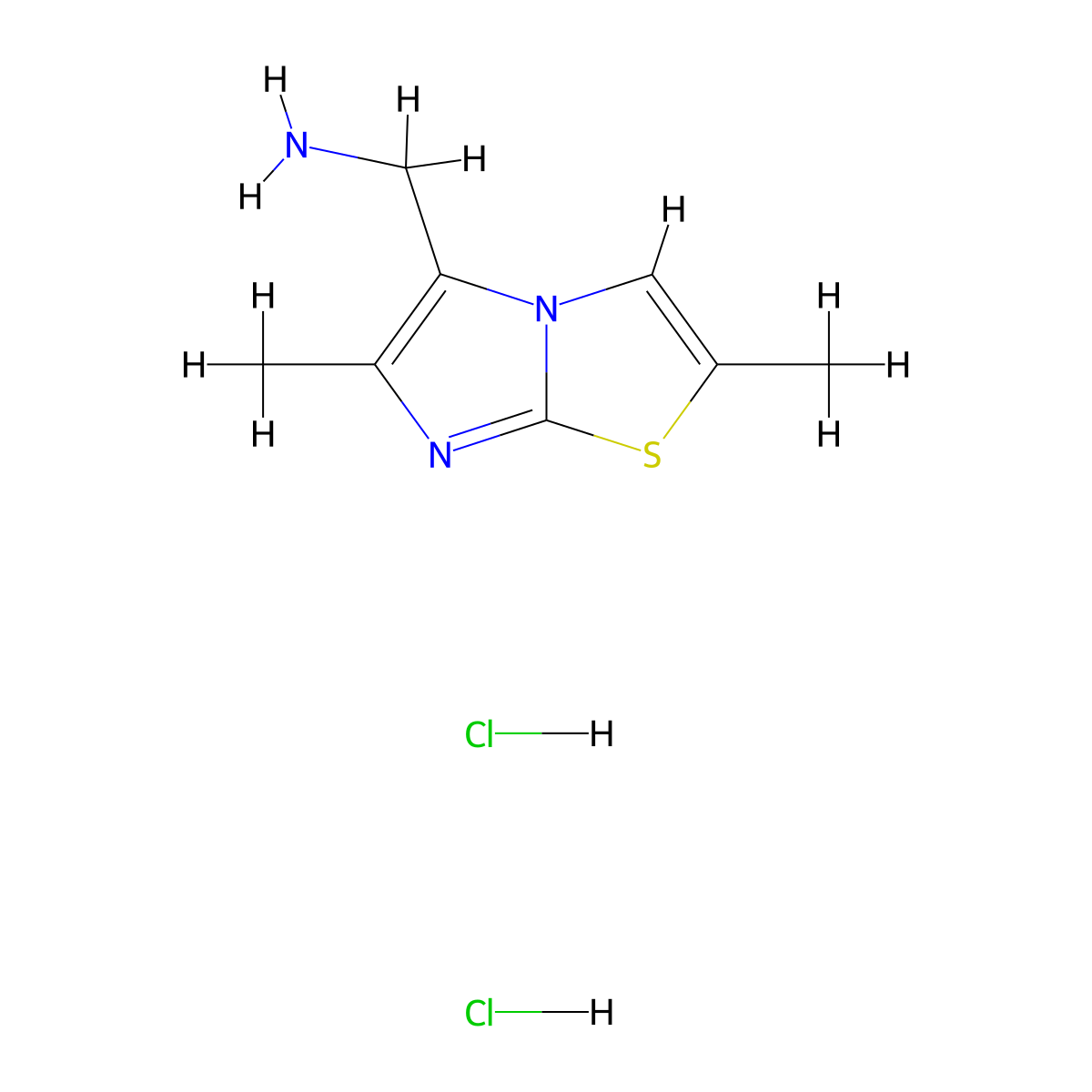 {2,6-Dimethylimidazo[2,1-b][1,3]thiazol-5-yl}methanamine dihydrochloride molecular structure, CAS 1820735-56-5