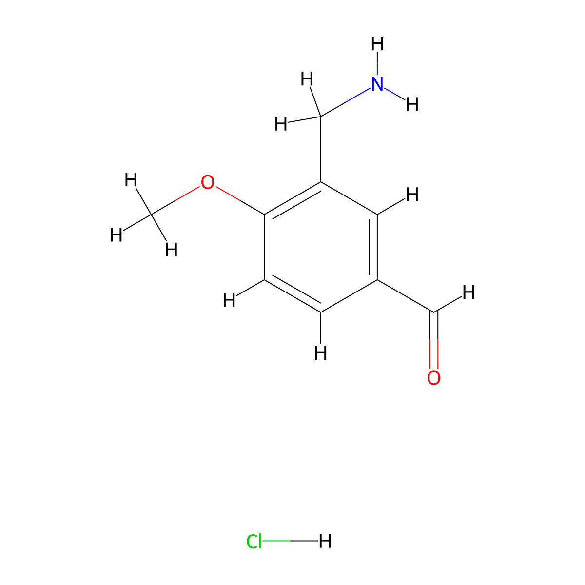 3-(Aminomethyl)-4-methoxybenzaldehyde hydrochloride molecular structure, CAS 1820735-85-0