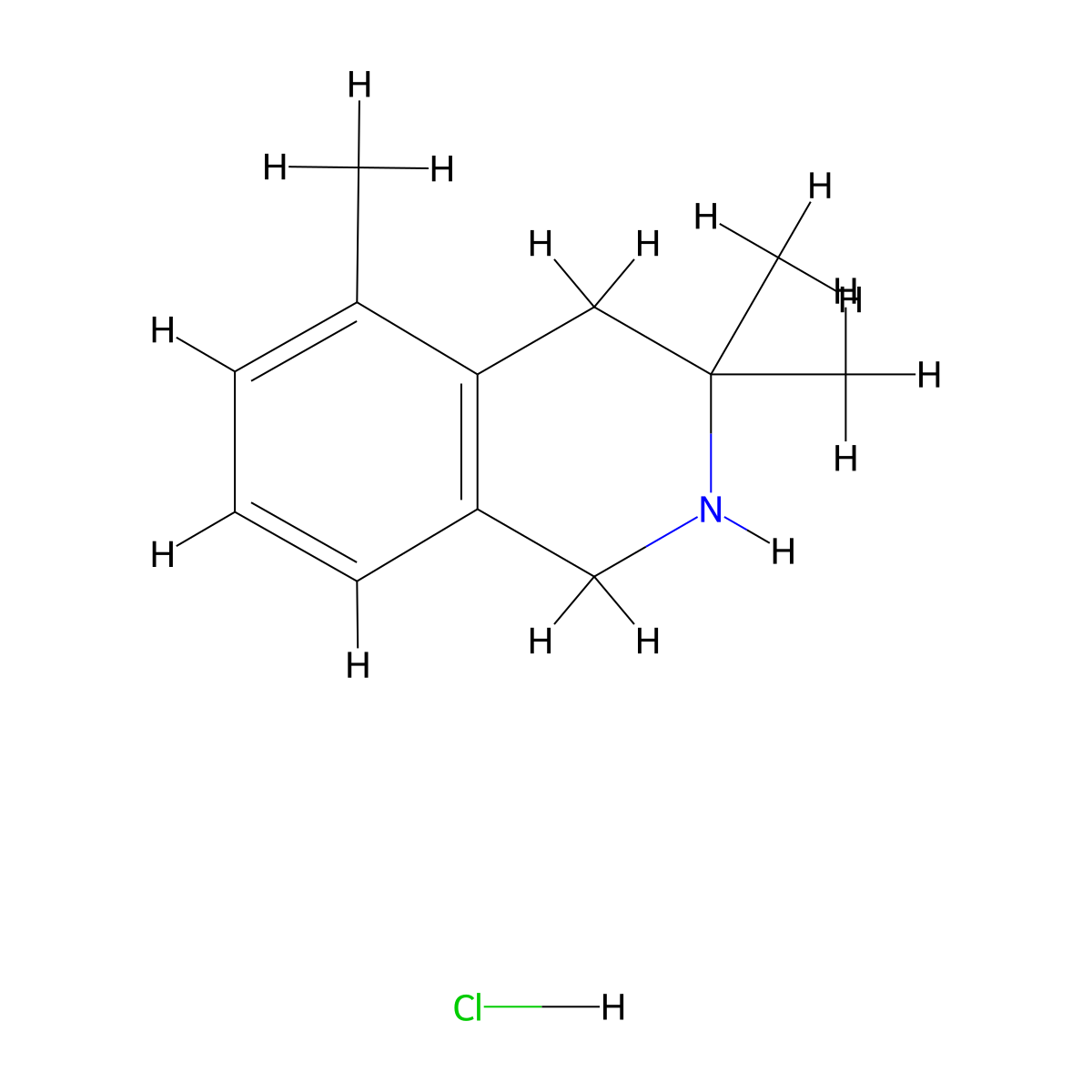 3,3,5-Trimethyl-1,2,3,4-tetrahydroisoquinoline hydrochloride molecular structure, CAS 1820735-93-0