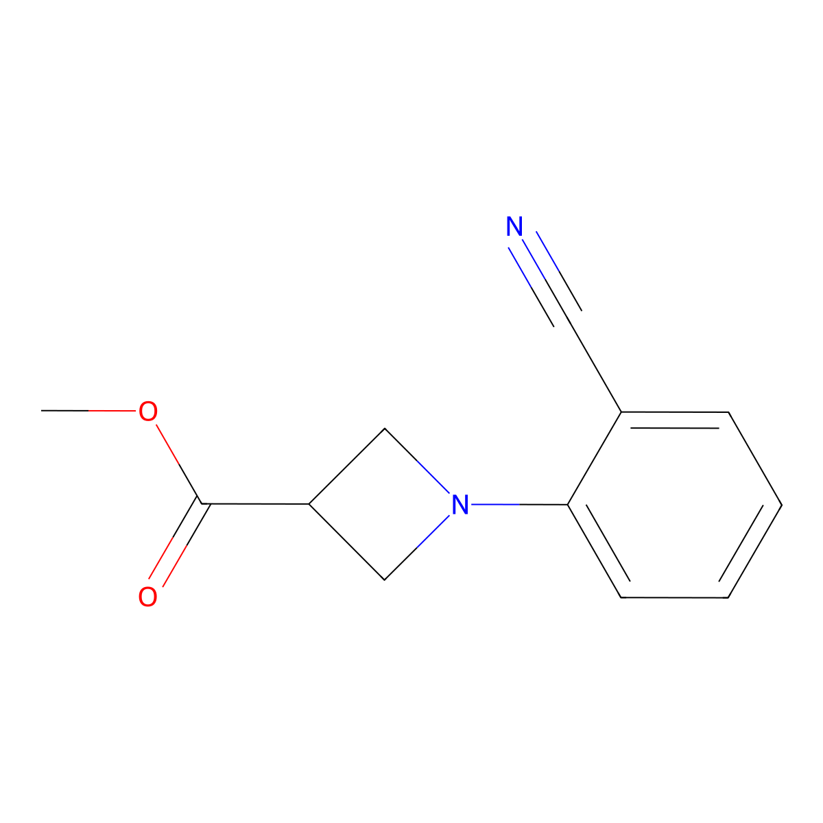 Methyl 1-(2-cyanophenyl)azetidine-3-carboxylate molecular structure, CAS 1820736-19-3