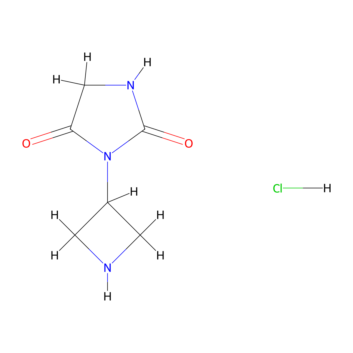 3-(Azetidin-3-yl)imidazolidine-2,4-dione hydrochloride molecular structure, CAS 1820736-21-7