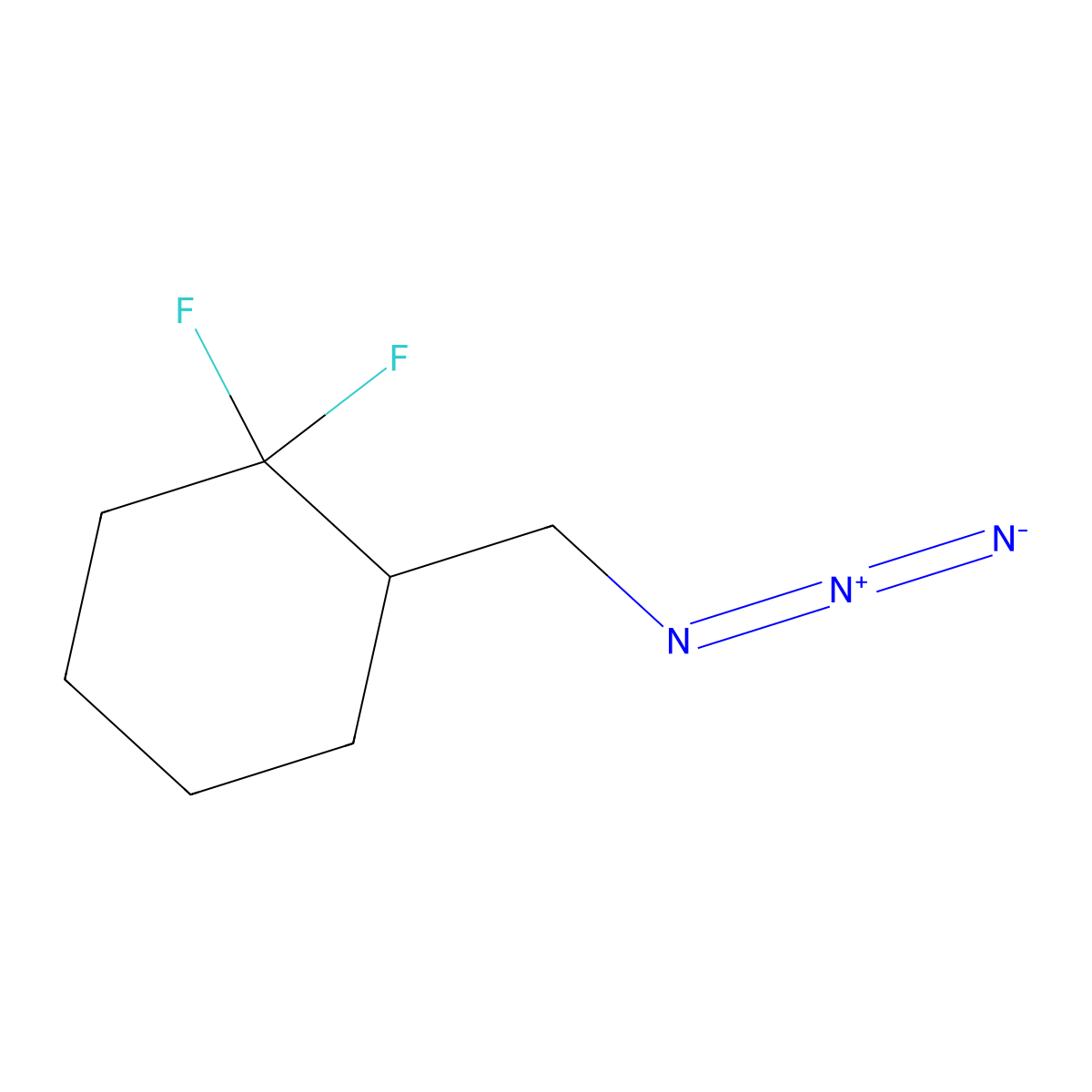 2-(Azidomethyl)-1,1-difluorocyclohexane molecular structure, CAS 1820736-38-6