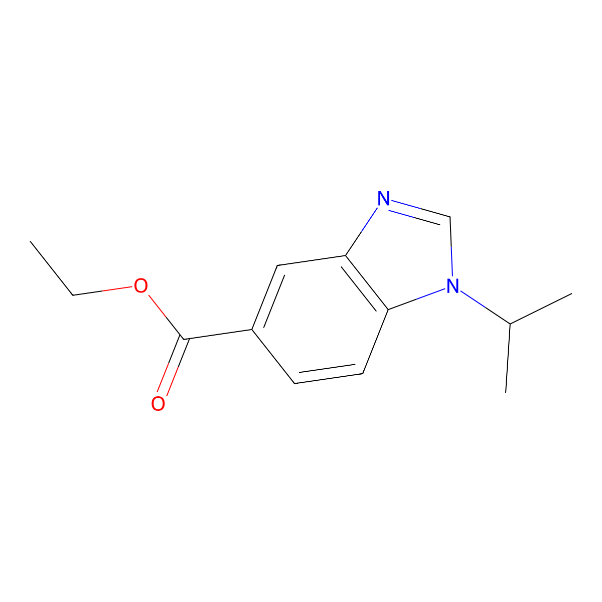 Ethyl 1-isopropyl-1,3-benzodiazole-5-carboxylate molecular structure, CAS 1820736-57-9