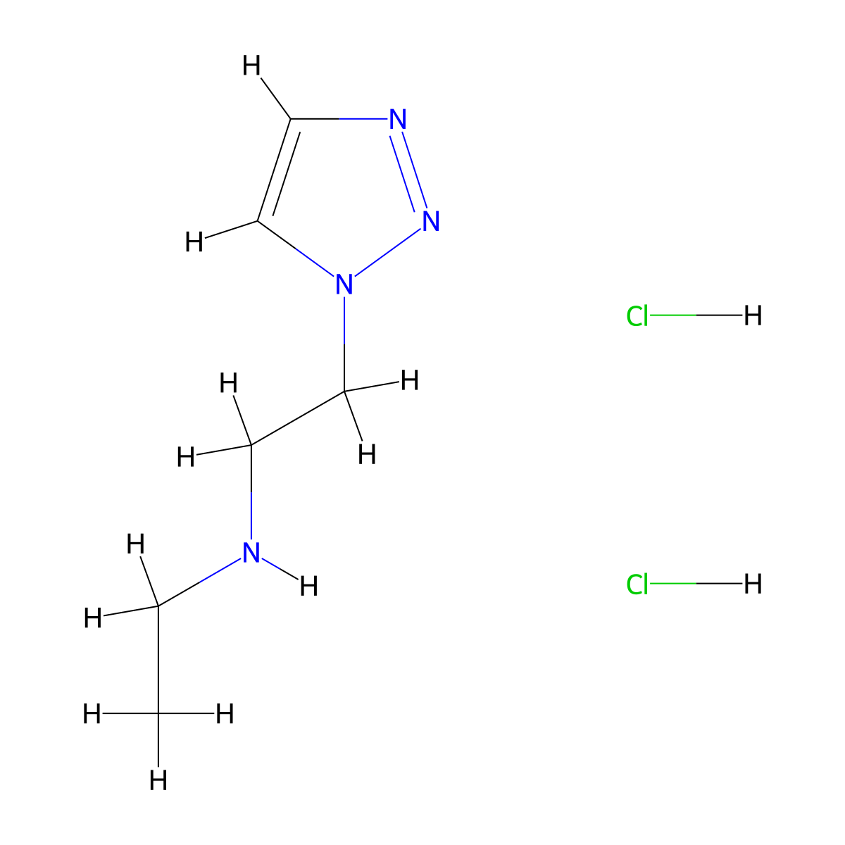 N-ethyl-2-(1H-1,2,3-triazol-1-yl)ethan-1-amine hydrochloride molecular structure, CAS 1820739-56-7