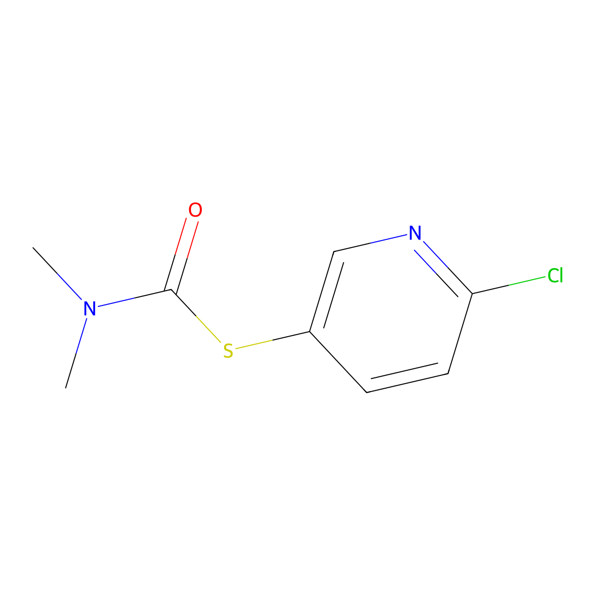 1-[(6-chloropyridin-3-yl)sulfanyl]-N,N-dimethylformamide molecular structure, CAS 1820739-64-7