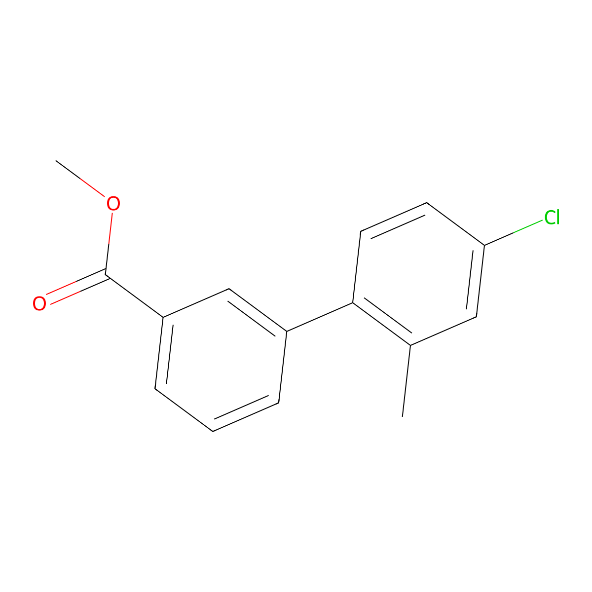 Methyl 3-(4-chloro-2-methylphenyl)benzoate molecular structure, CAS 1820739-77-2