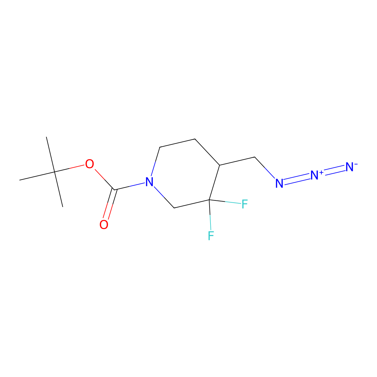 Tert-butyl 4-(azidomethyl)-3,3-difluoropiperidine-1-carboxylate molecular structure, CAS 1820739-80-7