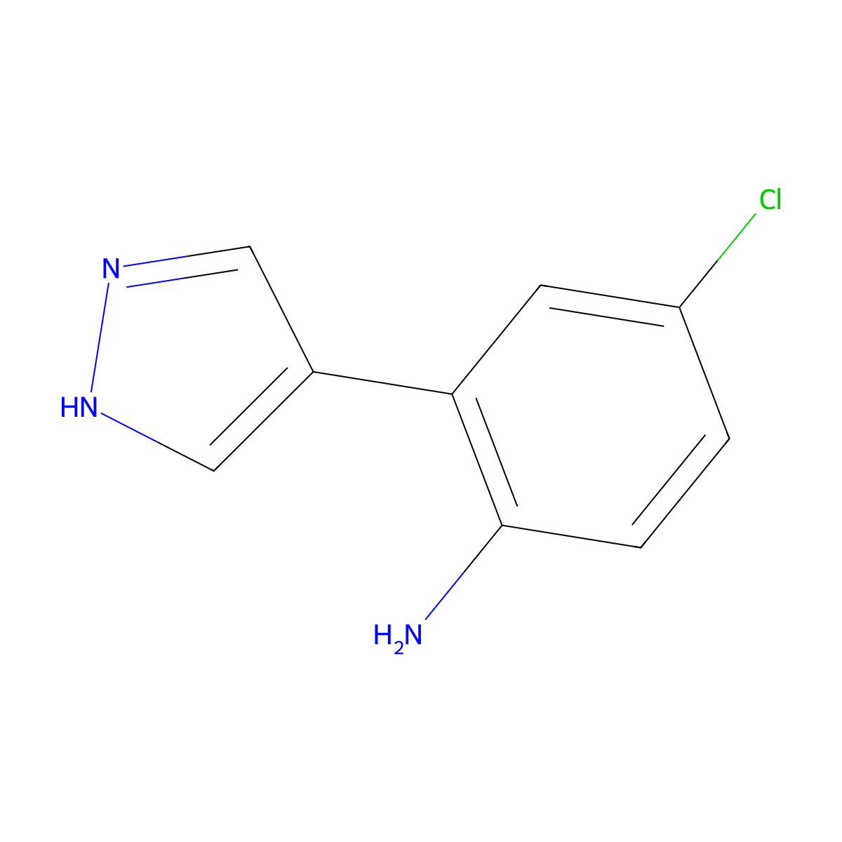 4-Chloro-2-(1H-pyrazol-4-YL)aniline molecular structure, CAS 1820739-82-9
