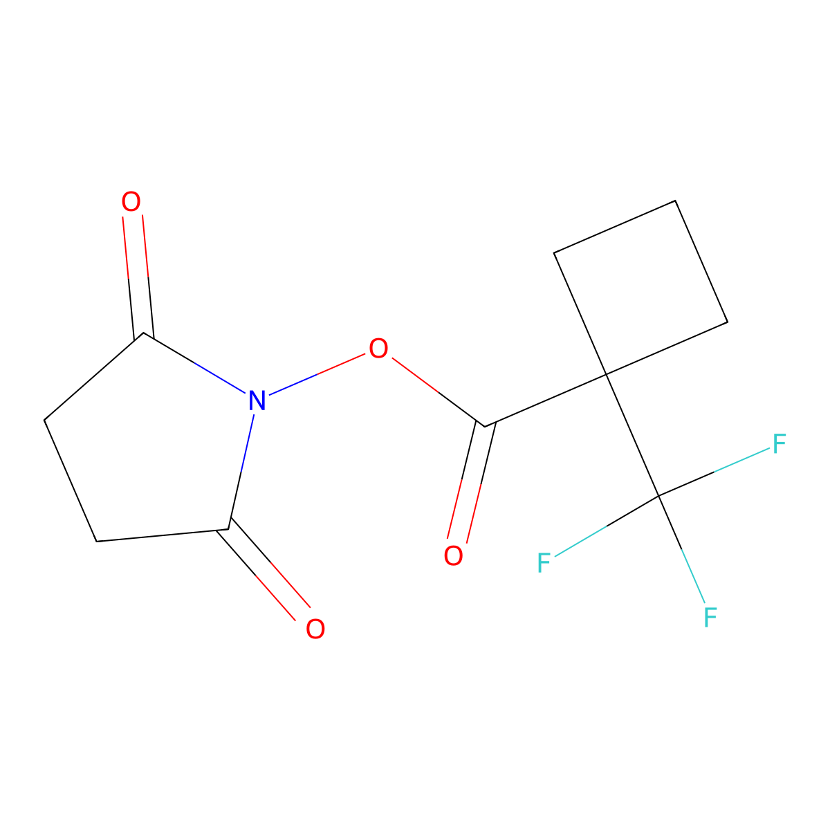 2,5-Dioxopyrrolidin-1-YL 1-(trifluoromethyl)cyclobutanecarboxylate molecular structure, CAS 1820739-93-2