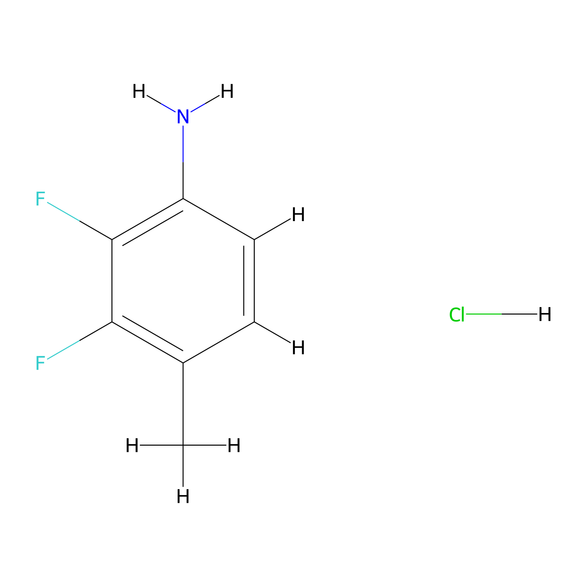 2,3-Difluoro-4-methylaniline hydrochloride molecular structure, CAS 1820740-00-8