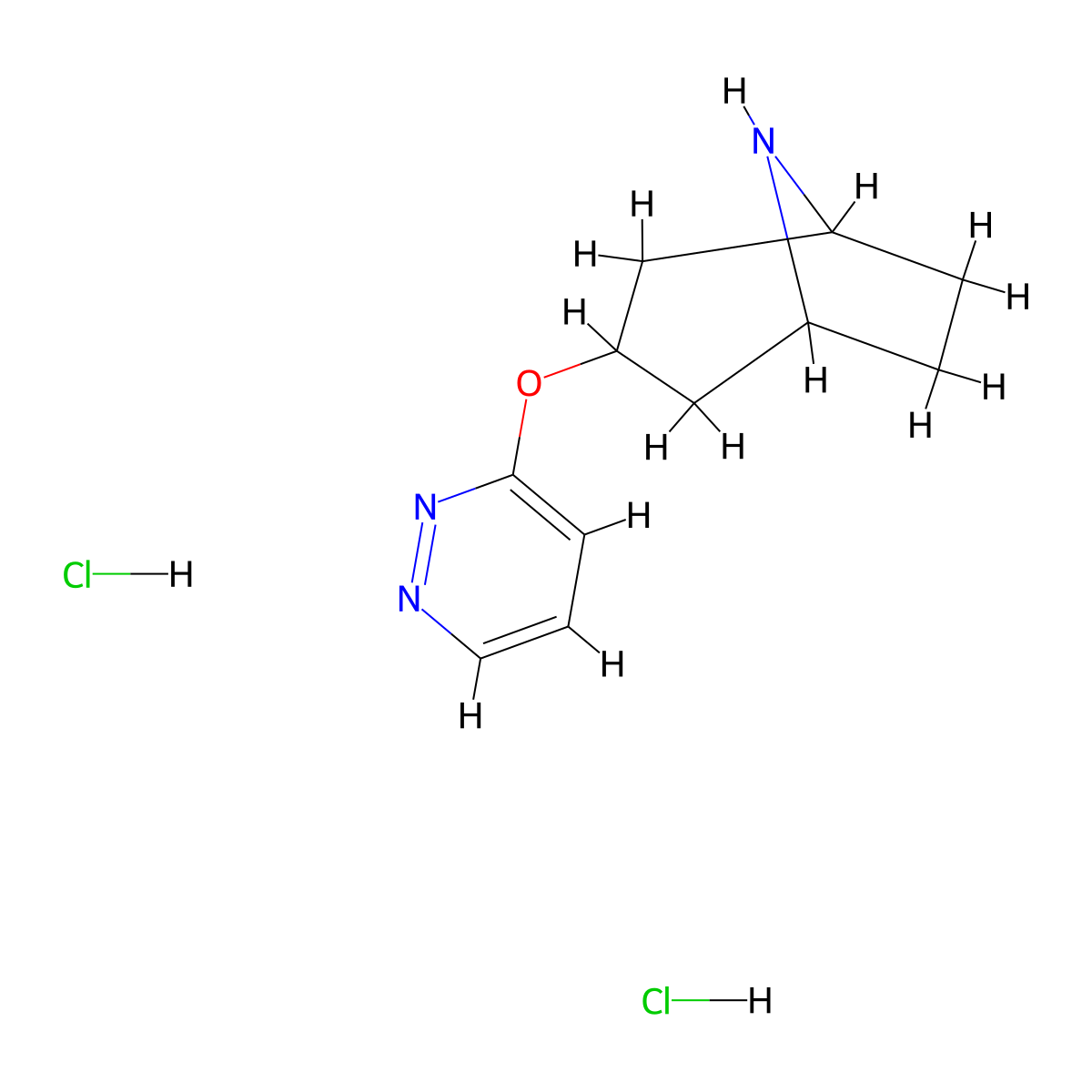 3-(Pyridazin-3-yloxy)-8-azabicyclo[3.2.1]octane dihydrochloride molecular structure, CAS 1820740-02-0