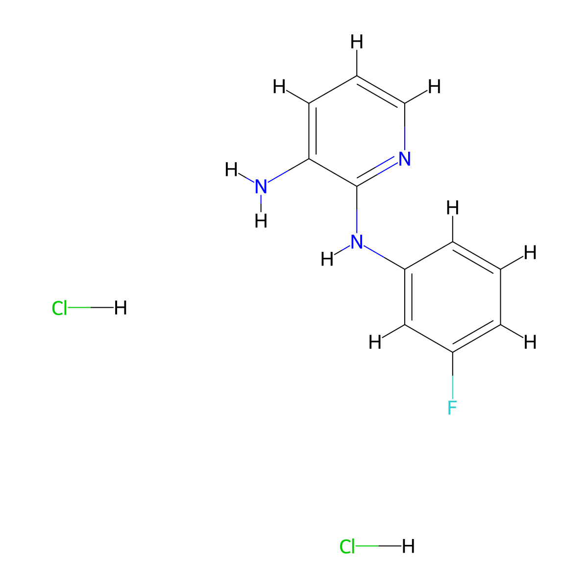 N2-(3-fluorophenyl)pyridine-2,3-diamine dihydrochloride molecular structure, CAS 1820740-03-1
