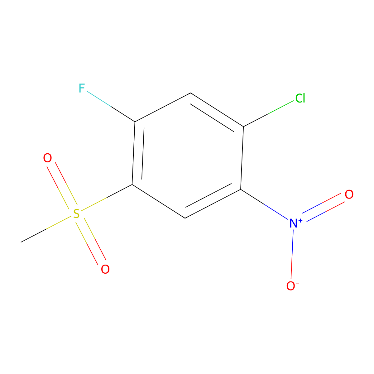 1-Chloro-5-fluoro-4-methanesulfonyl-2-nitrobenzene molecular structure, CAS 1820740-06-4