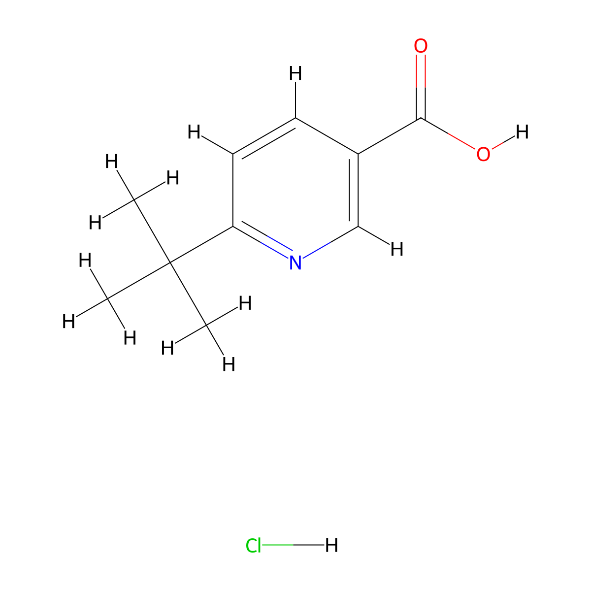6-(Tert-butyl)nicotinic acid hydrochloride molecular structure, CAS 1820740-37-1