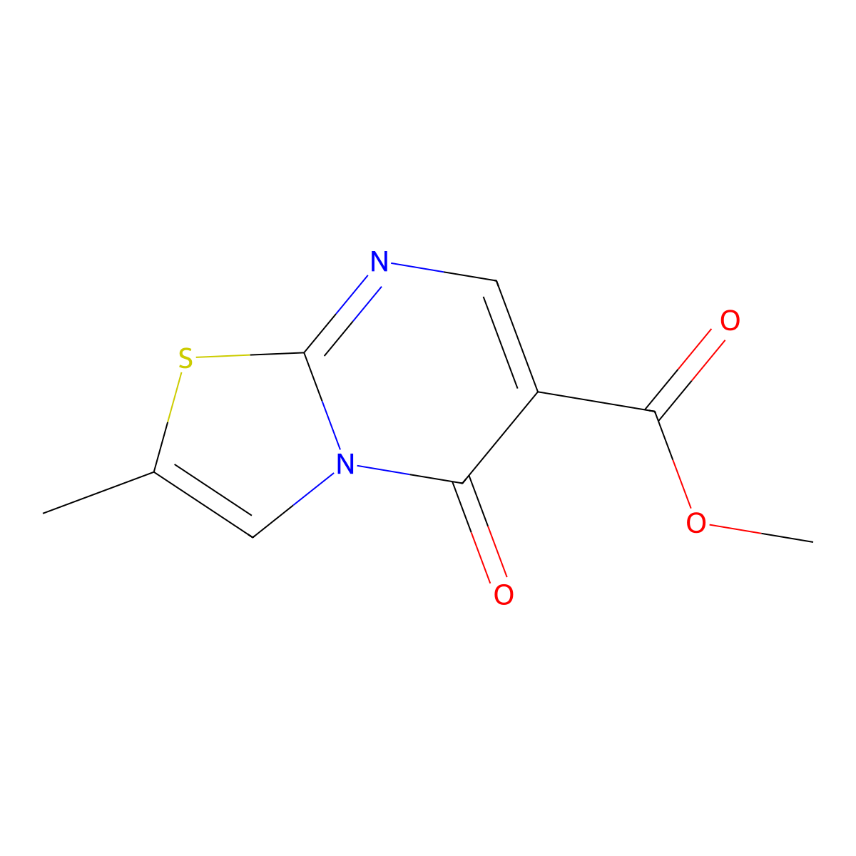 Methyl 2-methyl-5-oxo-[1,3]thiazolo[3,2-A]pyrimidine-6-carboxylate molecular structure, CAS 1820740-38-2