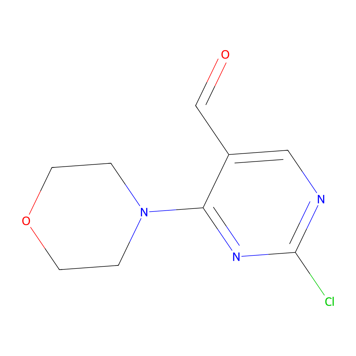 2-Chloro-4-morpholinopyrimidine-5-carbaldehyde molecular structure, CAS 1820740-39-3