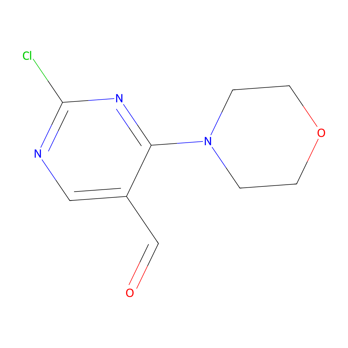 2-Chloro-4-morpholinopyrimidine-5-carbaldehyde molecular structure, CAS 1820740-39-3